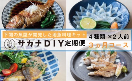 定期便3回 刺身 煮魚 冷凍 真空 小分け サカナDIY2人前4種3ヶ月計12食 定期便