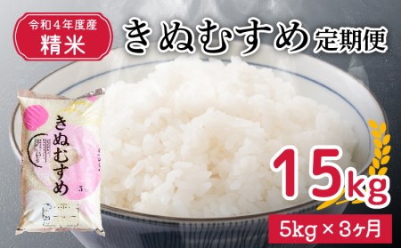 [定期便3ヵ月]令和4年産 きぬむすめ 5kg×3回 精米 やまだ農園 豊田 下関