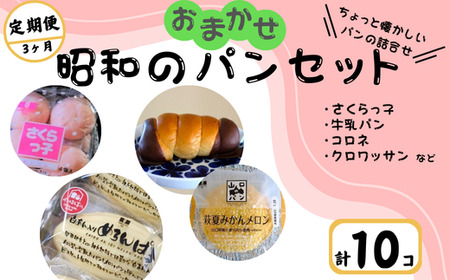 [訳あり]おまかせ昭和のパンセット定期便10個入り [3ヶ月定期便]| パン 定期便 パン 詰め合わせ 訳あり パン ご当地パン 定期便 菓子パン 訳ありパン 定期便 パンセット 山口県 宇部市 BV16-FN