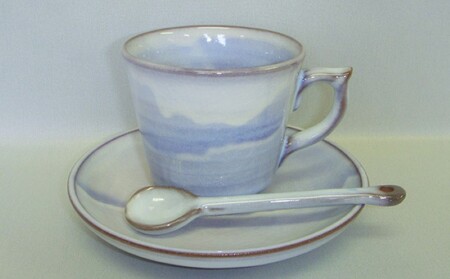 萩焼 萩むらさきコーヒーカップ (角)|HG000107
