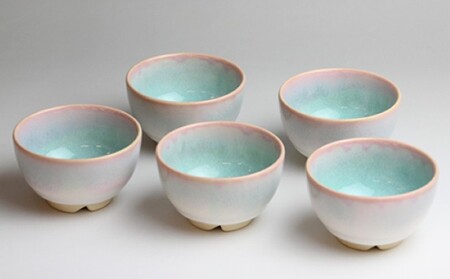 萩焼 ミント まめ碗 5客セット|HG000151