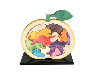 木工 おもちゃ 萩だいだい 十二支 専用飾り台付 工芸品|HG000180