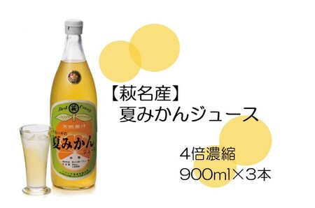 萩名産夏蜜柑/萩・夏蜜柑ジュース 4倍濃縮・3本セット|HG000606