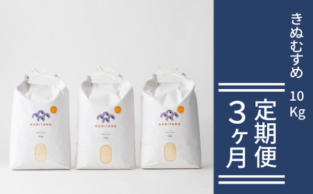 定期便 3か月 きぬむすめ 令和7年 10kg 米 コメ こめ 萩産  KAMITAMA｜HG0T0589
