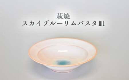 萩焼 スカイブルーリムパスタ皿|HG000955