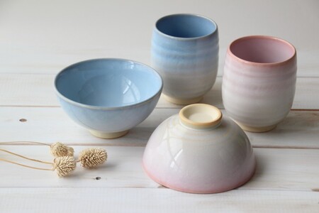 萩焼 つぼみお湯呑&お茶碗セット|HG000762