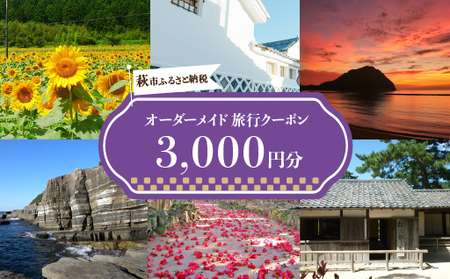 旅行券 山口 萩オーダーメイド 3000円分 クーポン 旅行 チケット 観光 宿泊 宿泊券 ホテル 旅館|HG0459-A