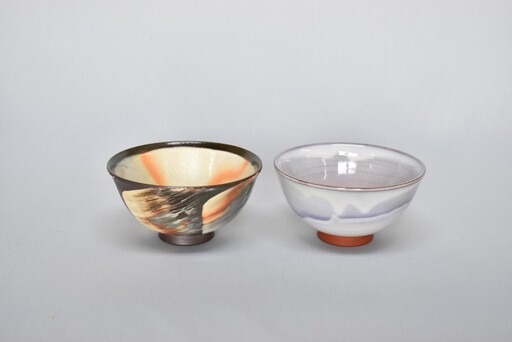 萩焼 ペアごはん茶碗「萩むらさき&御本手」