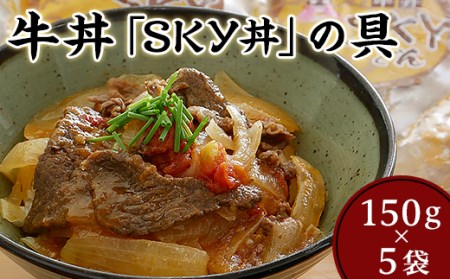 地元食材を使ったオリジナル牛丼「SKY丼」の具(5袋セット)