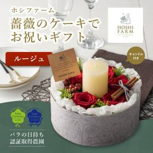 ホシファーム 『薔薇のケーキでお祝いギフト』ルージュ_花・観葉植物 花 _[配送不可地域:離島]