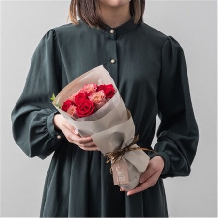 ホシファーム　フリルブーケ　ニュアンスレッド　8本_花・観葉植物  花 _【配送不可地域：離島】【1465233】