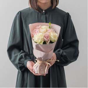 ホシファーム フリルブーケ ホワイトピンク 8本_花・観葉植物 花 _[配送不可地域:離島]