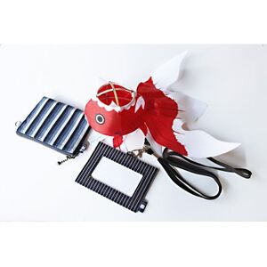 柳井縞小銭入れ・IDケース・金魚ちょうちんセット