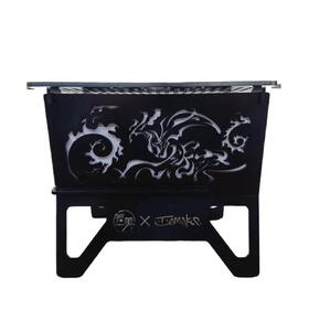 焚火台[火樹銀花] 200サイズ(塗装無し) 調理用鉄板付