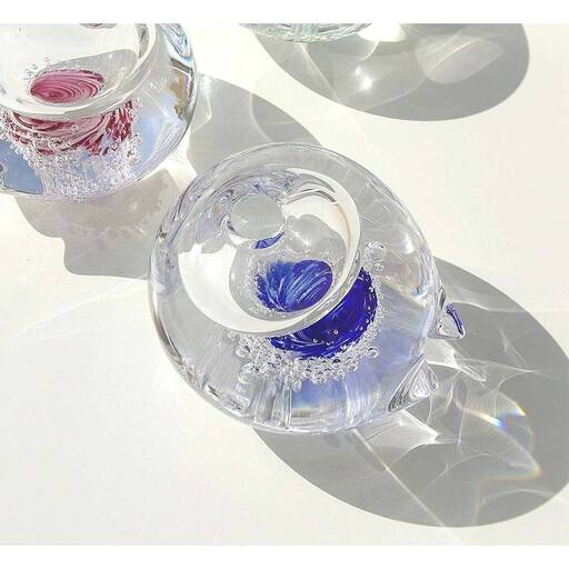 【ギフト用】游水（ゆうすい）　青色×水色＜ガラス作家 池本美和＞ F6L-436