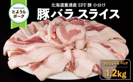 豚肉 バラ とようらポーク 1.2kg 豚バラ スライス 小分け 北海道 豊浦産 SPF豚 [ ふるさと納税 人気 おすすめ ランキング 肉 豚肉 豚ひき肉 豚しゃぶしゃぶ 豚ロース 豚ステーキ 豚バラ とんかつ 大容量 おいしい 美味しい 北海道 豊浦町 送料無料 ]