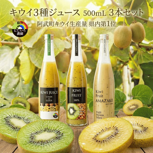 阿武町産 キウイ甘酒&キウイジュース 飲み比べ3本セット(500ml×3)