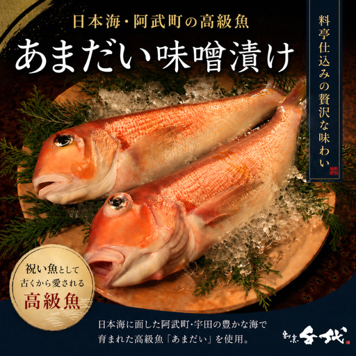 あまだいの味噌漬け|高級魚 甘鯛 使用|阿武町産|贅沢おかず・ギフトにもおすすめ