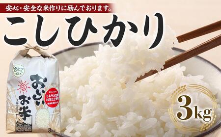 [期間限定][令和6年産新米]こしひかり 3kg(農薬・化学肥料不使用)[米 こめ お米 白米 精米 ブランド米 ご飯 人気 徳島 ]