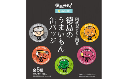 阿波おどりを踊る徳島のうまいもん缶バッジ 全5種コンプリートセット