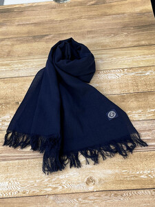 徳島市産 正藍先絲染 和田縞ストール [濃紺色]