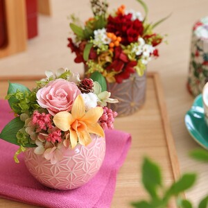 [母の日用]プリザーブドフラワー プリフラギフトボックスS(抹茶)