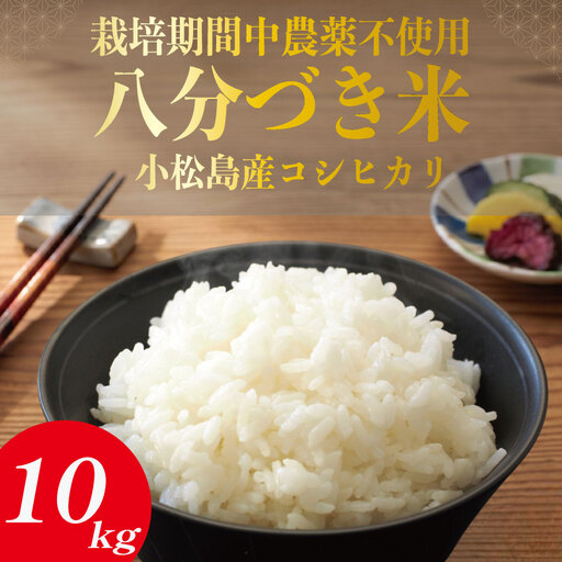 令和7年産 米 八分づき米  10kg 栽培期間中農薬不使用 米 玄米 お米 コメ こしひかり コシヒカリ ※ okome kome おむすび おにぎり 徳島県産 精米 徳島県 小松島市 寄付金額