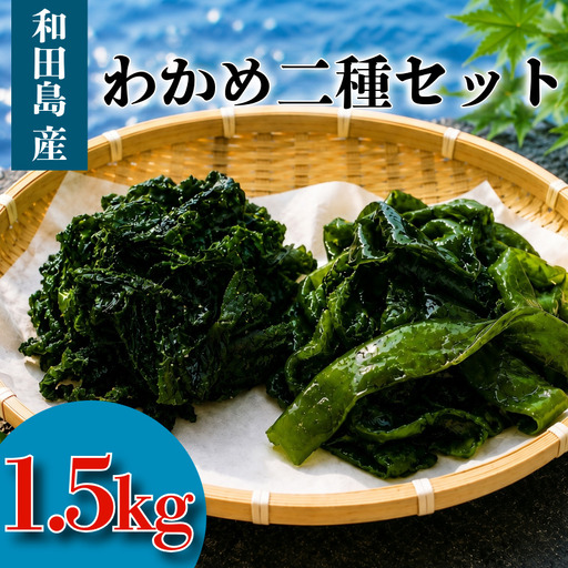 わかめ 二種 セット 汐わかめ 茎わかめ 1.5kg ワカメ 海藻 海産物 海藻サラダ 味噌汁 みそ汁 佃煮 キンピラ 酢のもの 和えもの 煮もの 小分け お徳用 大容量 コリコリ 食感 味噌汁 ごはん 夕飯 おかず サラダ 徳島県 小松島市