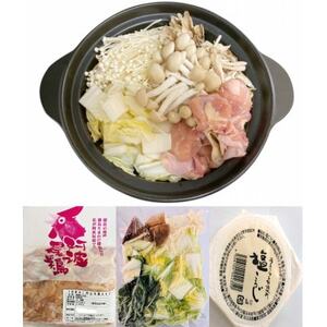 阿波尾鶏鍋セット(3〜4人前)無添加塩麹仕立て。阿波尾鶏のもも肉500g、冷凍野菜も入った水炊き _野菜 肉 地鶏 鶏肉 調味料 _[配送不可地域:離島]