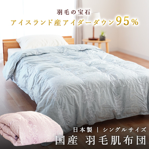 掛け布団 色(ブルー) アイダーダウン95% 0.3kg入り 羽毛肌 掛け布団 シングル ロング 夏掛け布団 布団カバー 布団干し 羽毛布団