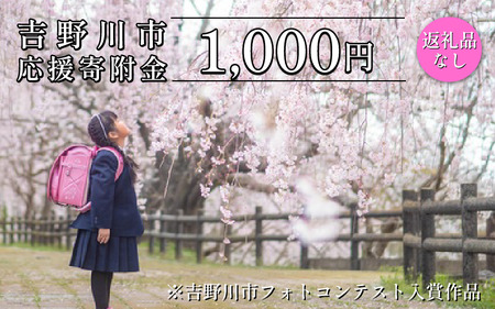 [ 返礼品なし 1,000円 ] 徳島県 吉野川市 への 寄附 応援寄附金