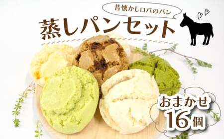 ロバのパン おまかせ 16個 セット 蒸しパン 詰め合わせ パン あんこ ジャム クリーム 抹茶 チョコ 徳島県 阿波市