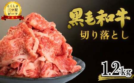 牛肉 切り落とし 1.2kg 600g×2p 小分け 冷凍 三ツ星 ビーフ お歳暮 お中元 お祝い 焼肉 BBQ バーベキュー すきやき しゃぶしゃぶ 徳島県 阿波市