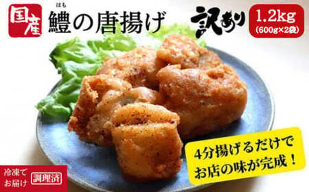 訳あり 鱧 唐揚げ 1.2kg 600g × 2袋 冷凍 から揚げ 規格外 ハモ 魚介 鮮魚 魚介類 ※北海道・東北・沖縄・離島への配送不可 [小松島市共通返礼品]