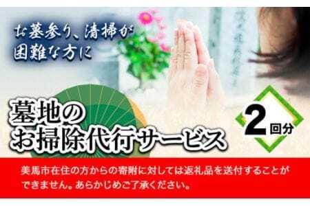 墓地のお掃除代行サービス 2回 《90日以内に出荷予定(土日祝除く)》徳島県 美馬市 シルバー人材センター お墓 掃除 お墓参り 墓地 代行 そうじ