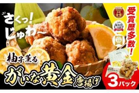 柚子薫る がいな 黄金からあげ 400g × 3パック 旬やていじ[90日以内に出荷予定(土日祝除く)]