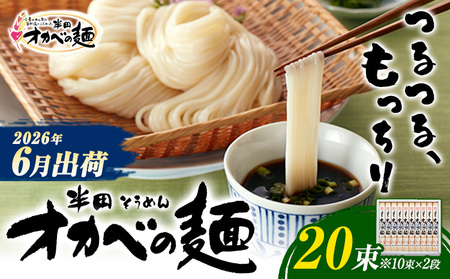 半田そうめん「オカベの麺」 夏季出荷 1束90g 20束 [2026年6月発送]| そうめんそうめんそうめんそうめんそうめんそうめん st-p
