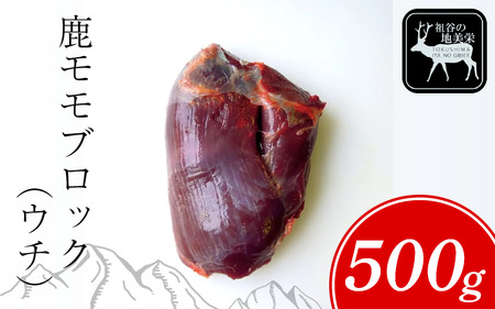 [徳島県三好市祖谷産]祖谷の地美栄 鹿 モモ ブロック ウチ 500g 希少 部位 ジビエ 地美栄 厳選 鹿肉 国産 ヘルシー 低カロリー 高たんぱく 低脂質 焼肉 BBQ バーベキュー ステーキ ロースト シカ シカ肉 唐揚げ カレー シチュー 使いやすい 冷凍 赤身 みよし 徳島 三好 