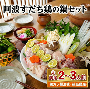 阿波すだち鶏の鍋セット 2〜3人前 もも肉 祖谷そば すだち 国産 送料無料 [鍋セット]