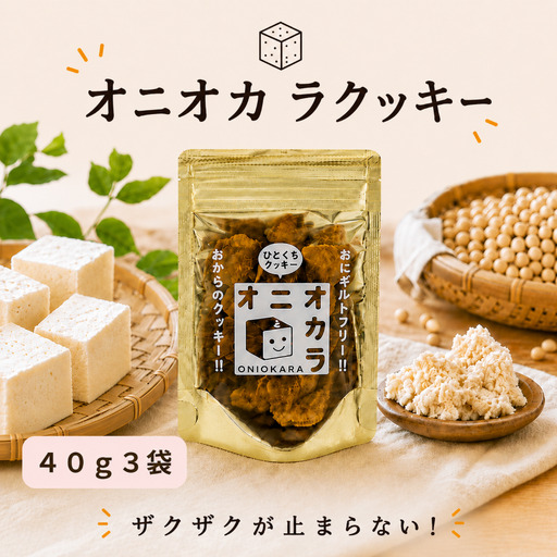 [ ヘルシー おやつ ] オ二オカラクッキー 40g × 3袋