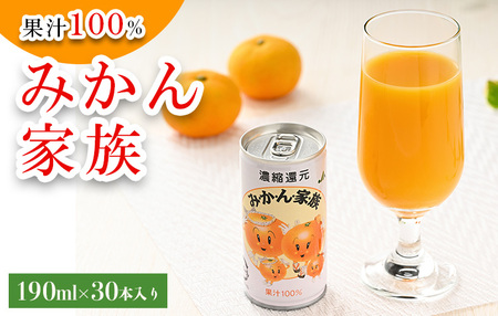 果汁100%みかん家族(190ml×30本入り)