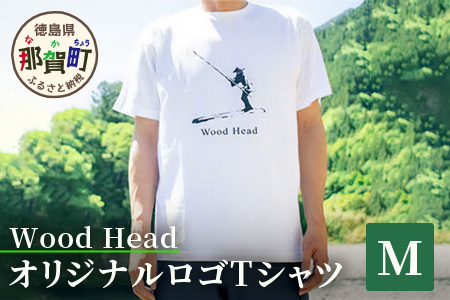 Wood HeadオリジナルロゴTシャツ Mサイズ WH-10-2│徳島 那賀 白Tシャツ Tシャツ 半袖シャツ 半袖 ロゴ おしゃれ おみやげ お洒落