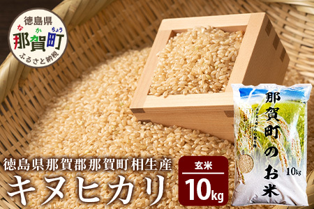 那賀町相生産 キヌヒカリ 玄米 10kg[徳島 那賀 国産 徳島県産 こめ おこめ 米 お米 ごはん ご飯 げんまい 玄米 キヌヒカリ 10キロ 10kg 和食 おにぎり お弁当 食べて応援 ギフト プレゼント 玄米 産地直送]YS-5-4
