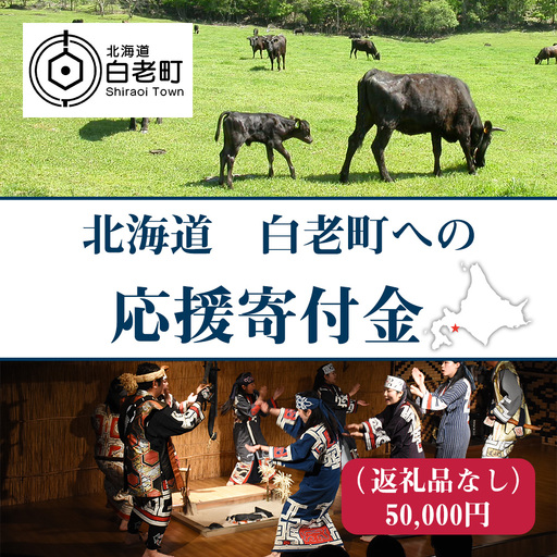 北海道 白老町☆応援寄付金☆【返礼品なし】50000円
