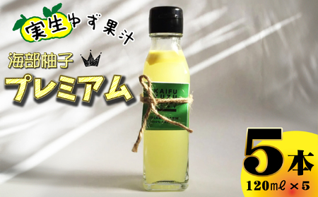 海部柚子プレミアム (実生ゆず果汁) 120ml×５本