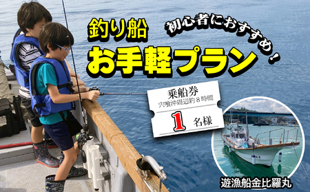 魚釣り 体験 釣り 釣り船 お手軽プラン 初心者 におすすめ! 1名様分