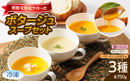 [冷凍大3種:各750g]濱くんちのお野菜をふんだんに使った野菜ポタージュスープセット 簡単便利品![配送不可地域:離島]
