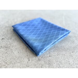 麻混の藍染め格子柄ハンカチ_装飾品・工芸品 服飾小物 _