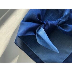 インディゴブルー グラデーションスカーフ(青)_装飾品・工芸品 服飾小物 _