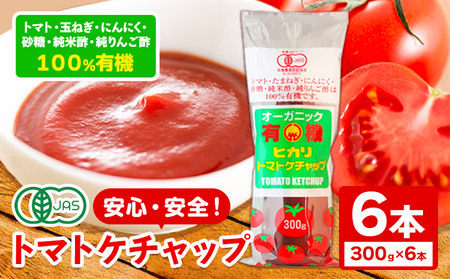 有機 トマト ケチャップ 300g×6本 光食品 株式会社 [30日以内順次出荷(土日祝除く)] ケチャップ 有機 オーガニック 調味料 国産 とまと トマト 徳島県 上板町